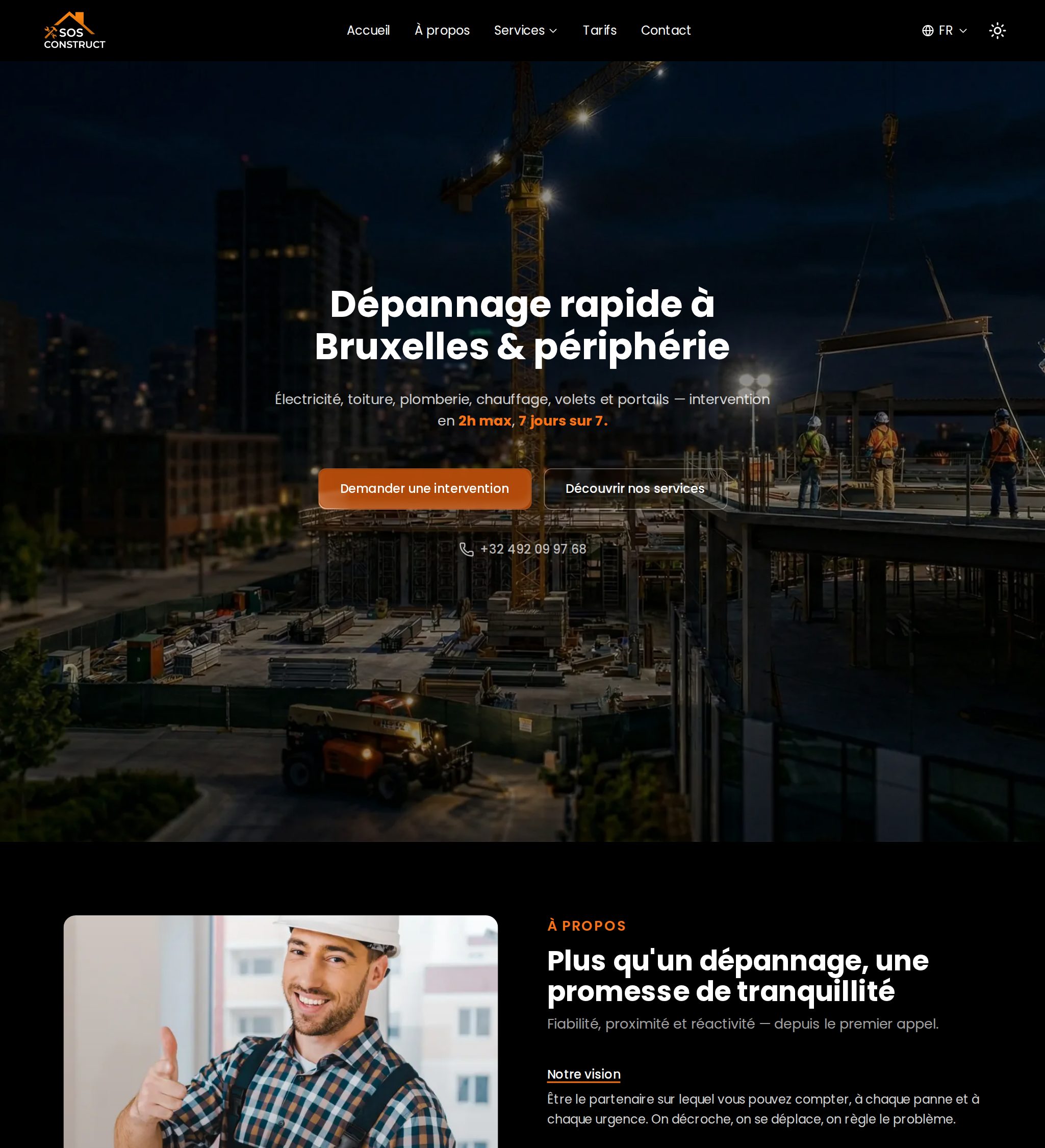SOS Construct, thème sombre